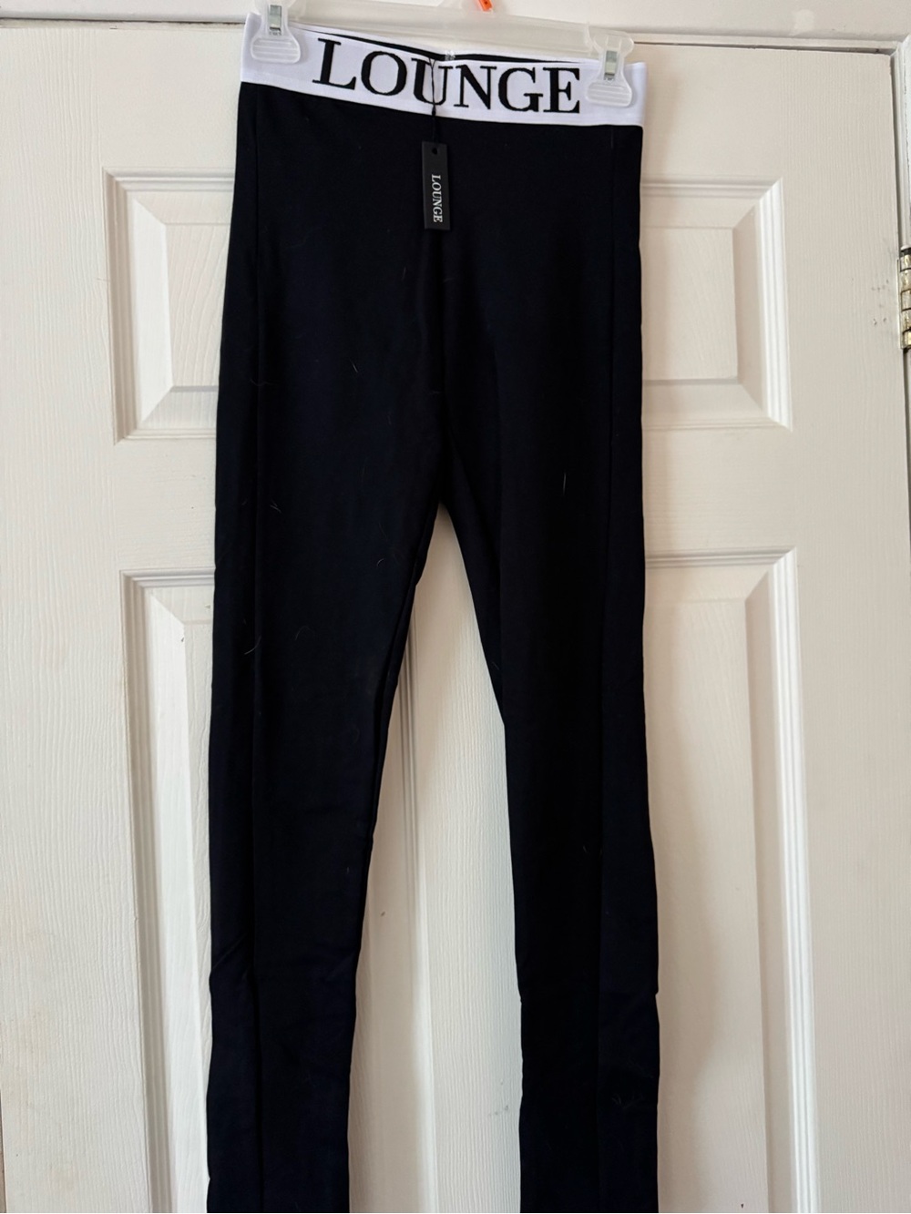 Black Kids Leggings with White Logo Waistband